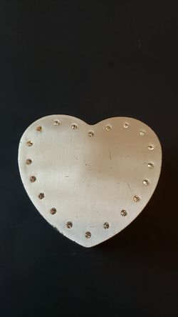 Silver heart shaped little jewelry Box
