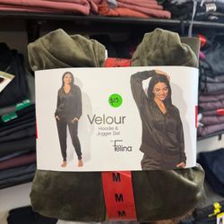 Women’s Velour Hoodie And Jogger Set