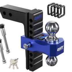 Orion Motor Tech Adjustable Trailer Hitch, Fits 2 In Receiver 8 In Drop & Rise Hitch, 12500 LBS GTW, Class 3, 4 Hitch, Heavy Duty Aluminum Drop Hitch 