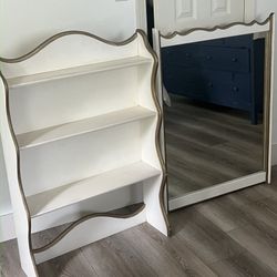 Bookshelf/ Desk Hutch And Mirror
