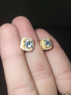 diamond earrings gold-plated $200 fearm on price