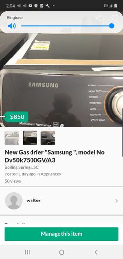 New. Gas dryer "Samsung "