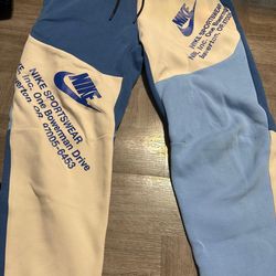 Nike elite pants blue and white size m