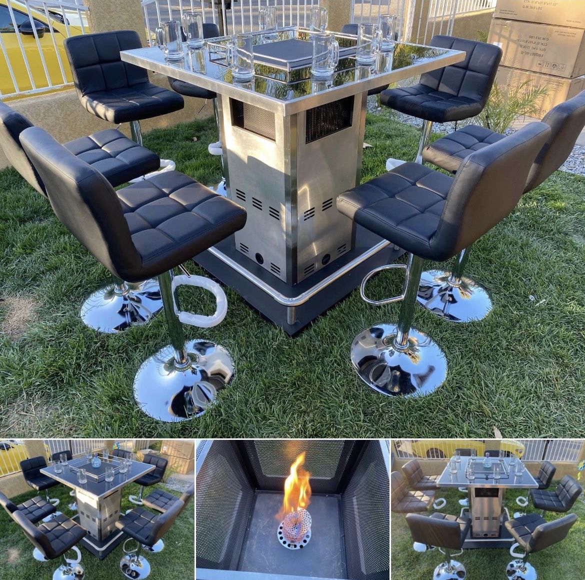 Patio Bar Come With 8 Barstools Available Propane Or Natural Gas