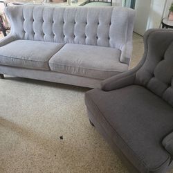 Tufted Sofa + Chair  $100 Takes Both
