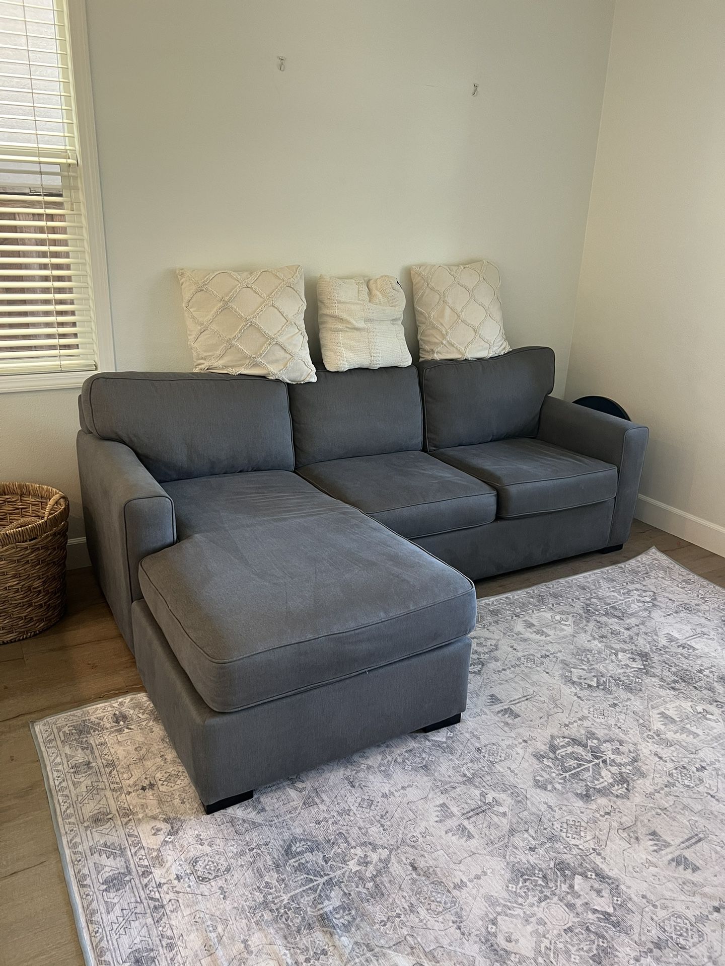 Couch With Reversible Chaise  Washable Covers 