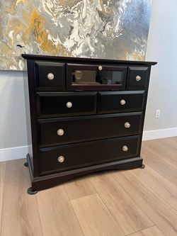 43” Tall New Classic Furniture Arbor Espresso Black Media Chest Credenza Dresser w/ 6 Drawers