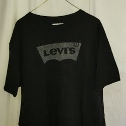 Black Grey Levi's Logo Tshirt XL 