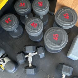 Round Dumbbell Set For Sale Workout Weight Set 35 To 60 Pound Sets