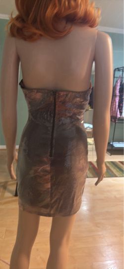 Metallic Strapless Mini Bodycon Dress