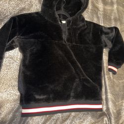 ugg sweater women medium black fur warm jacket Christmas hoodie zip 