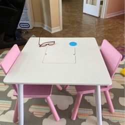 3-piece Pink & White kids Table From WAYFAIR