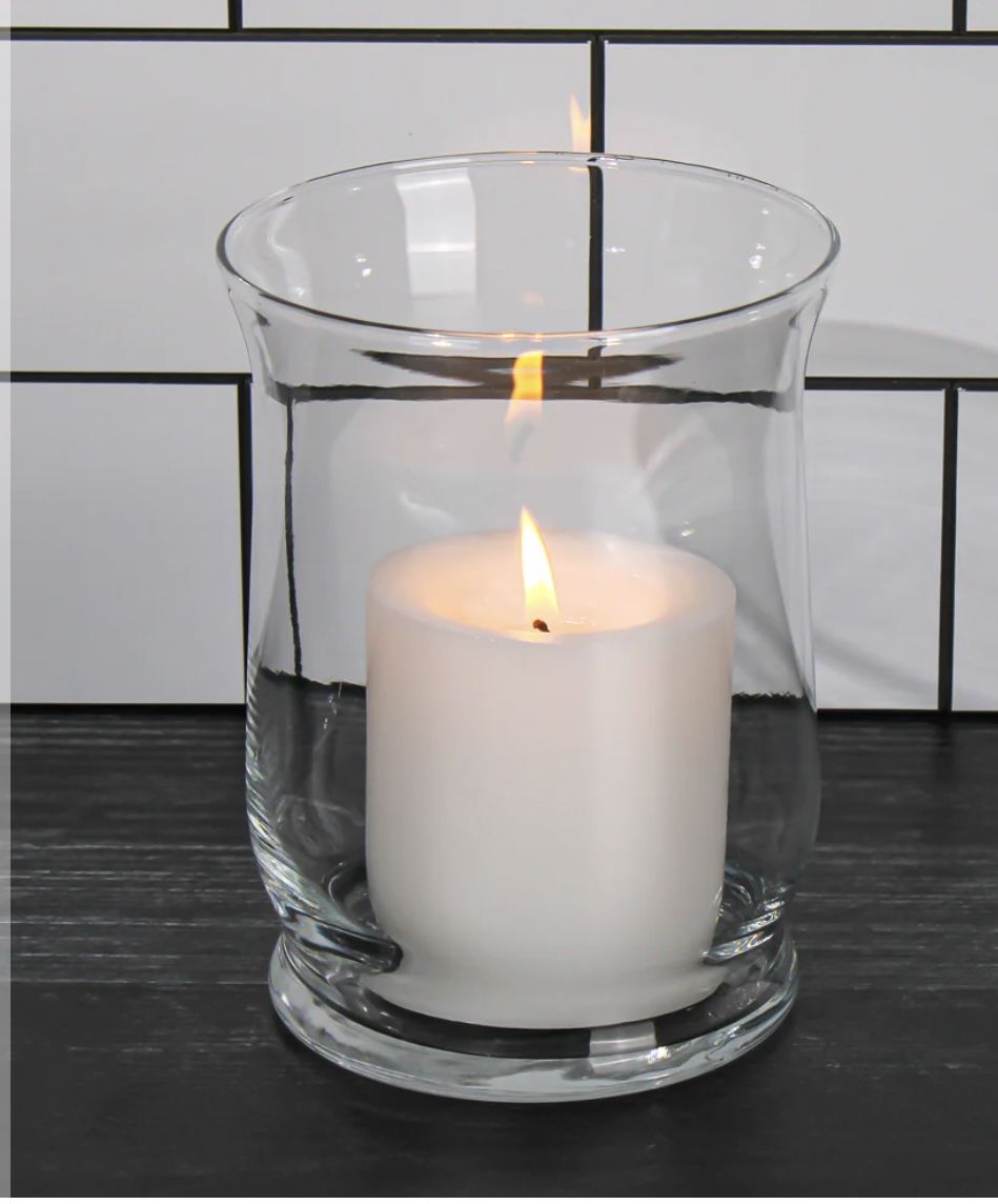 8” Hurricane Glass Vases