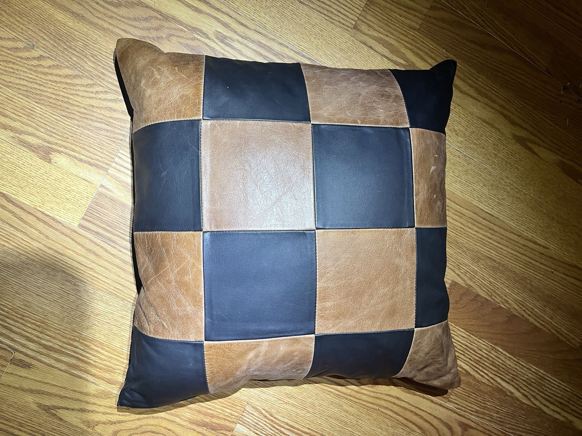 Lambskin Leather Pillow Cover - Sofa Cushion Case -
