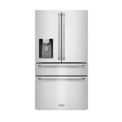 ZLINE 36 in. 21.6 cu. ft. Counter-Depth French Door Refrigerator with Water and Ice Dispenser in Fingerprint-Resistant Stainless Steel
