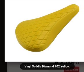 NEW YELLOW DIAMOND PATTERN BMX BICYCLE SEAT