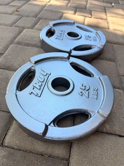 Pair of 25 pound Troy Olympic Weights