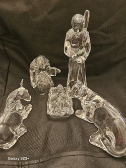 Cristal D'Arques Nativity Scene  5pc Figurines Christmas France