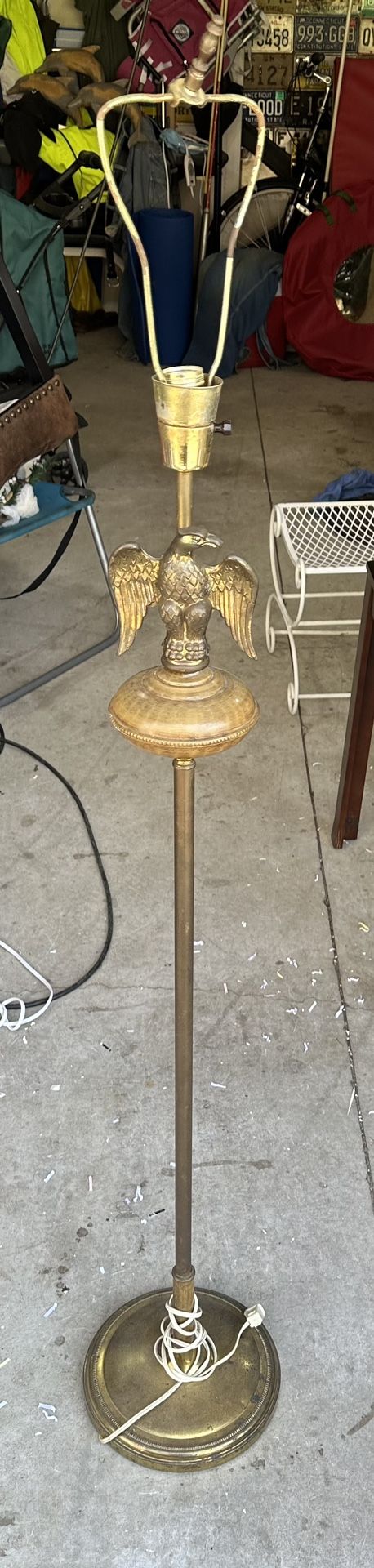 Vintage Federal Eagle Brass Floor Lamp 56”H