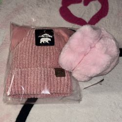 VERY cute Beanie With Ear Warmers *pink*