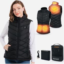 Women's Heated Vest,Lightweight Warm Vest With Battery Pack 7.4V Electric Heating Vest for Hiking,Camping