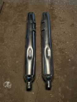 OEM Harley-Davidson Touring Slip-On Mufflers Exhaust Pipes Chrome Pair 65846-09