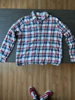Plaid Flannel Button-Down Shirt
