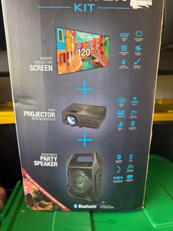 Mini Projector Kit with Screen and Speaker