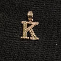 10k golden Letter K necklace pendant 