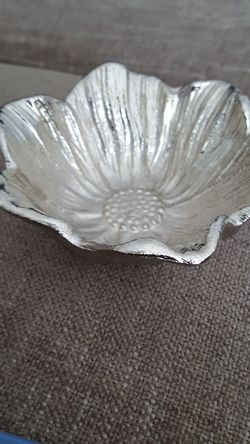 Silver ring holder dish/metal
