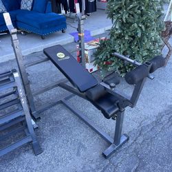 XMAS SALE Body Power Adjustable Weight Bench & Barbell Rack Home Gym