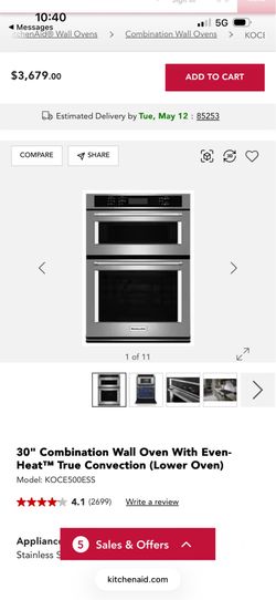 NEW! KITCHENAID 30 INCH WALL OVEN WITH CONVECTION OVEN AND MICROWAVE/CONVECTION OVEN