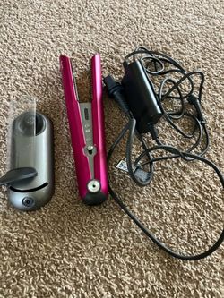 Dyson Hair Straightener Corrale Fuchsia/grey HS07 used good condition   cordless hair straightener with flexing plates that style with less heat and d
