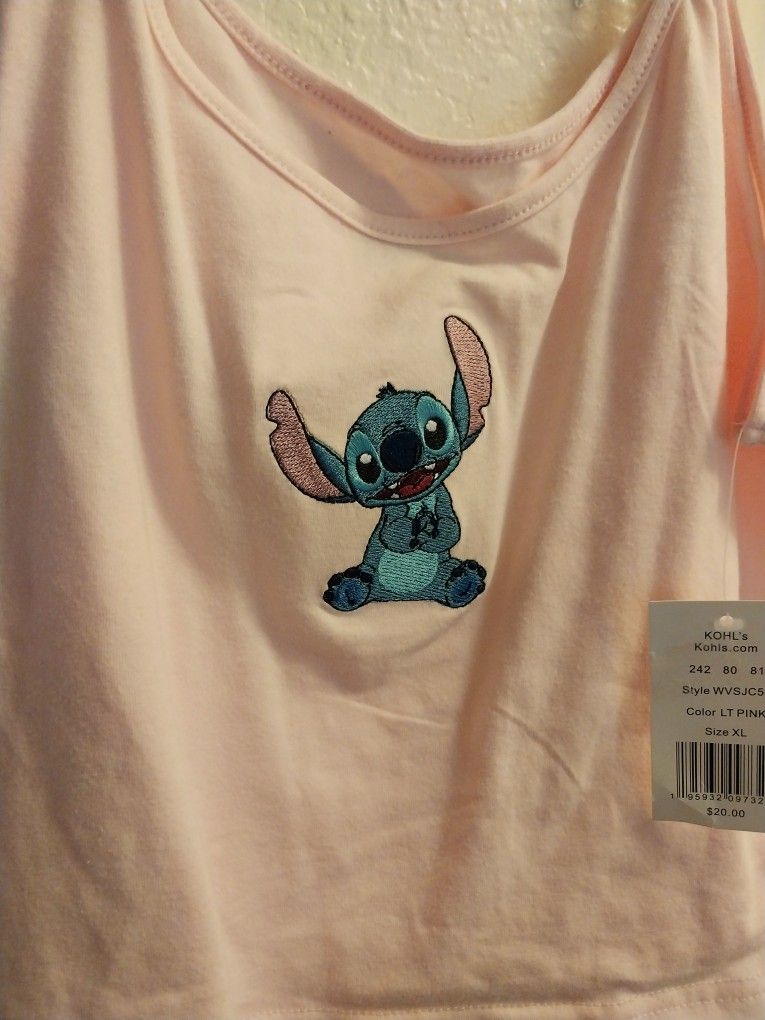 Brand New Juniors XL Disney Stitch Sleeveless Crop Top