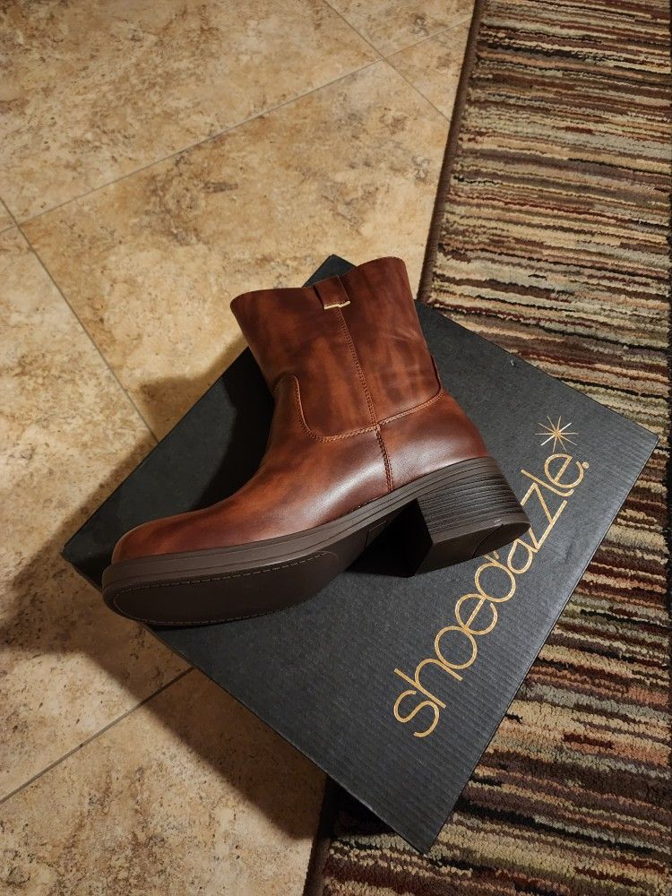 Brown Leather Booties