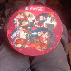 Vintage Coca-Cola Christmas Plates 8 In Round Set Of Four