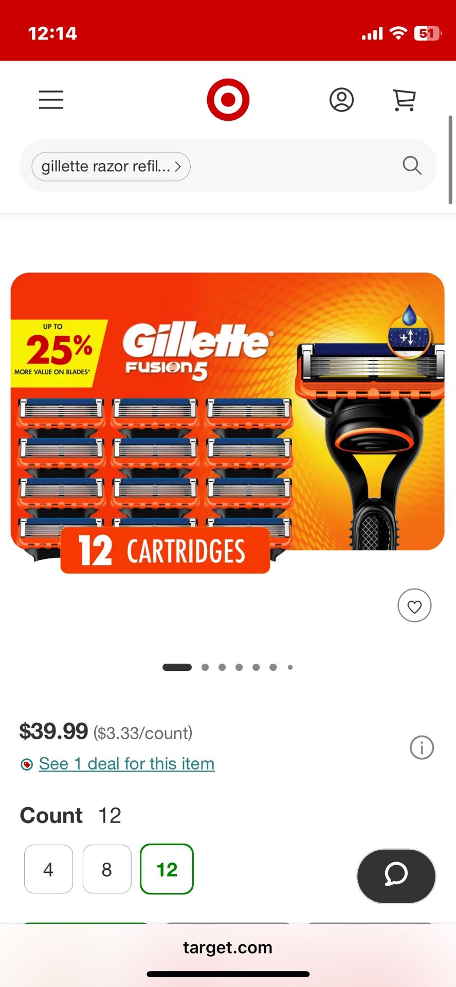Gillette Fusion 5 Razor Blades MSRP39.99 Brand New