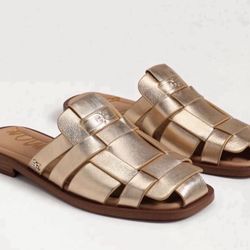 Sam Edelman Dina Fisherman Leather Slip On Mule Sandals
