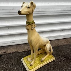 Vintage 33” Marwal Chalkware Italian Greyhound Whippet Floor Statue 18x11x33in
