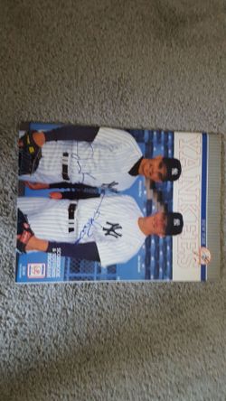 Signed NEW YORK YANKEES JIMMY KEY AND JIM ABBOTT PROGRAM JUNE 1993 autographed great shape