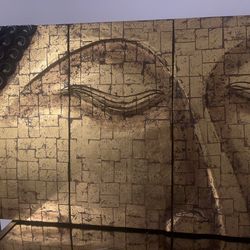 ZGallary Wood Black & Gold Buddha’s Head