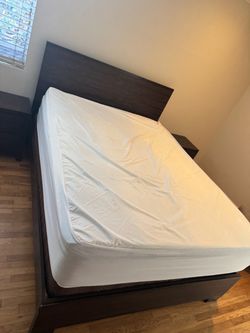 Queen size bed with mattress $200