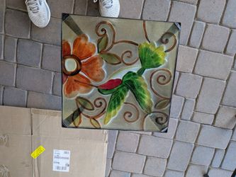 Hummingbird Stained Glass Outdoor Table