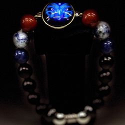 Sodalite Zodiac Men’s Handmade Stretch Bracelet 