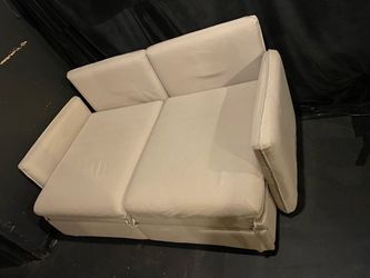 Cream Fabric Two-Seat Sofa
