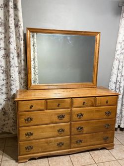Wood Dresser with Mirror