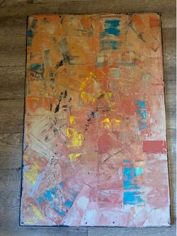 Large Abstract Mixed Media Canvas Painting