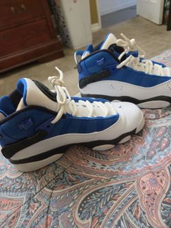 Air Jordan 6 Rings White Blue Sneakers
