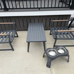3 Piece Patio Furniture Set with Cushions