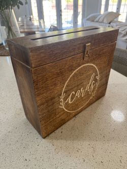 Rustic wood wedding card box